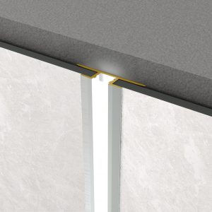 x Aliuminio juostelė vandeniui atsparioms Rocko plokštėms, sujungimas 5mm LED juostai, sidabrinis